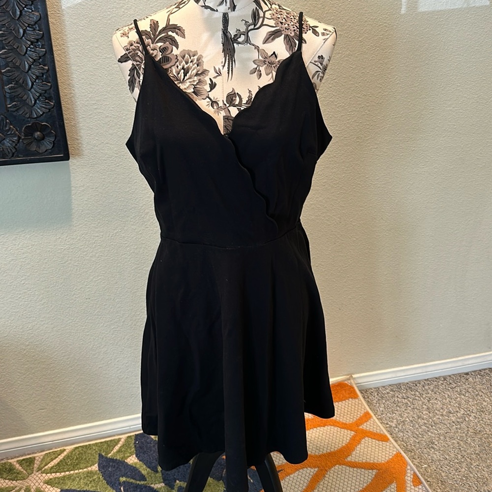 Threads & States Spaghetti Strap Scallop Neck Mini Dress